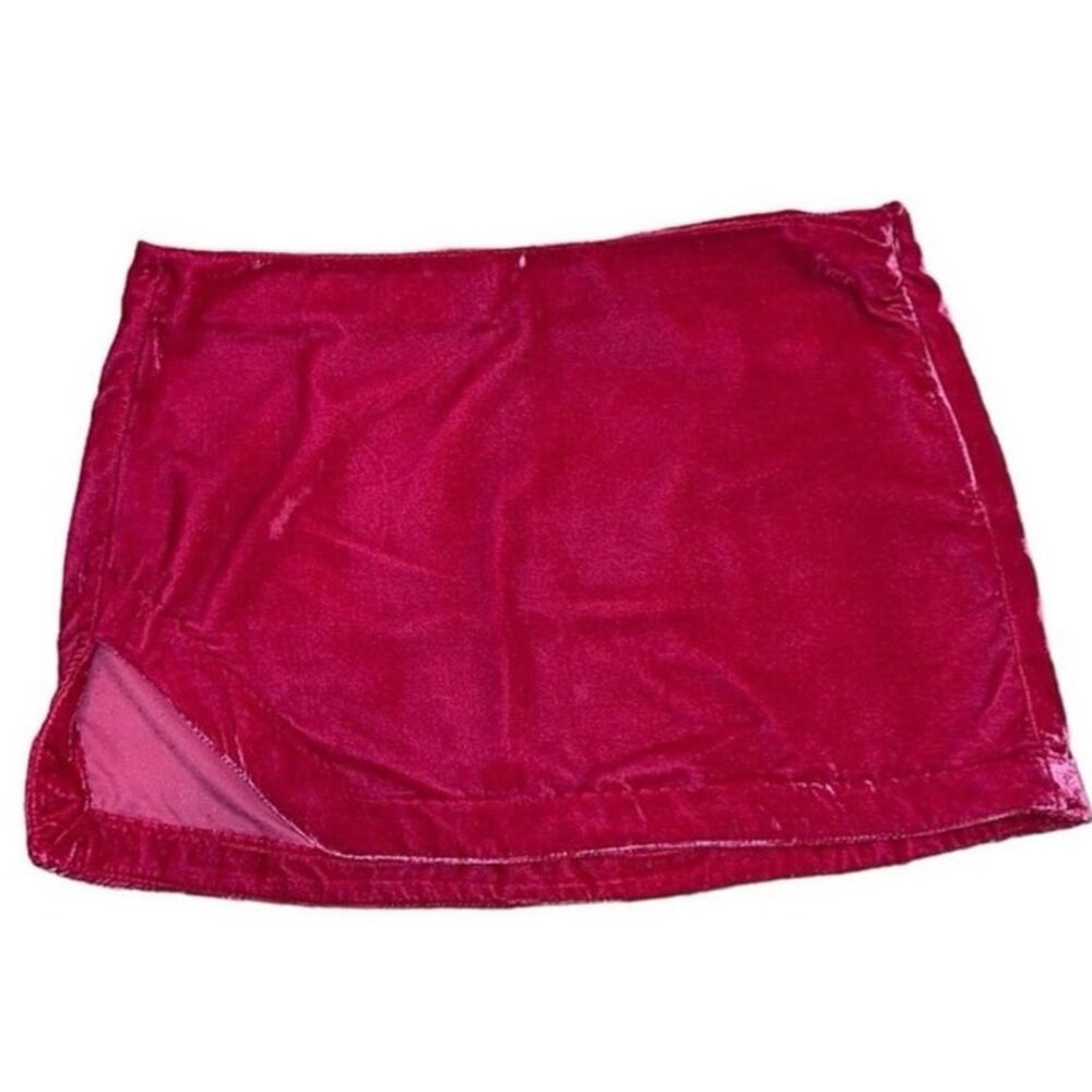 Free People NWT Hot Pink Fuchsia Velvet Mini Skirt Birthday Girl Y2K Barbiecore - Picture 10 of 12
